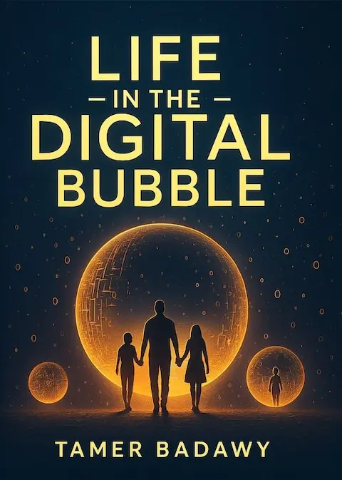 Life-in-the-Digital-Bubble-Front-side-M Book cover of “Life in the Digital Bubble” by Tamer Badawy — a guide to navigating the digital age